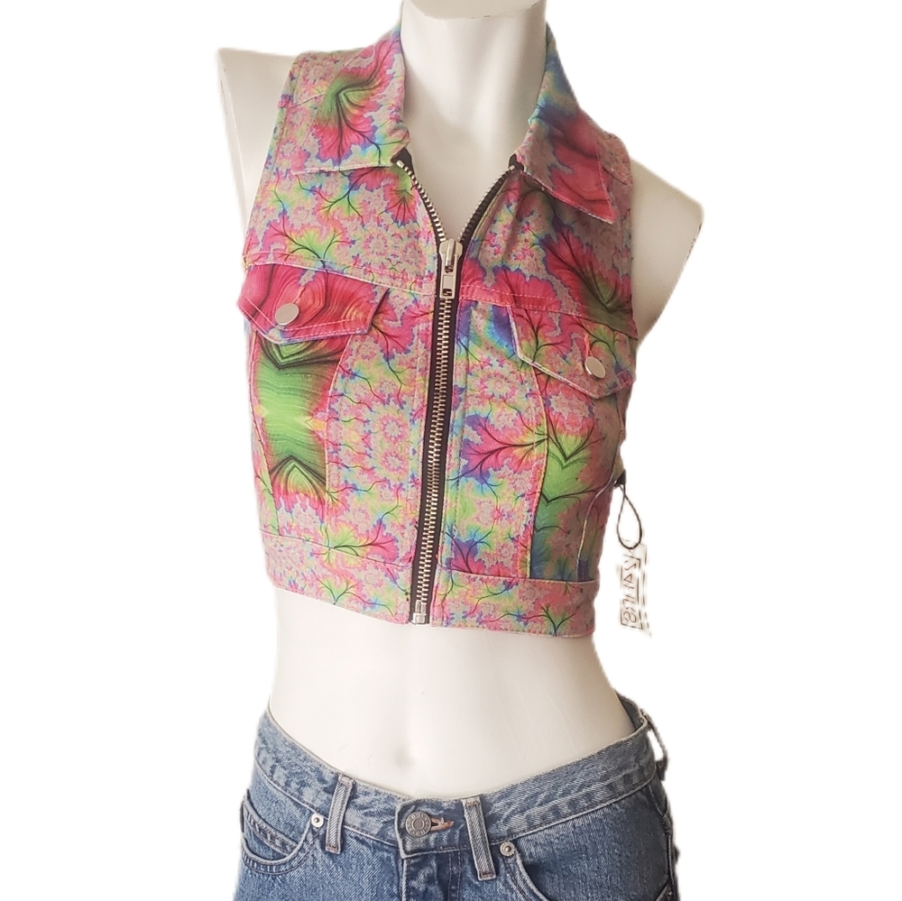 Iron Fist/24HRS trippy festival racer back vest